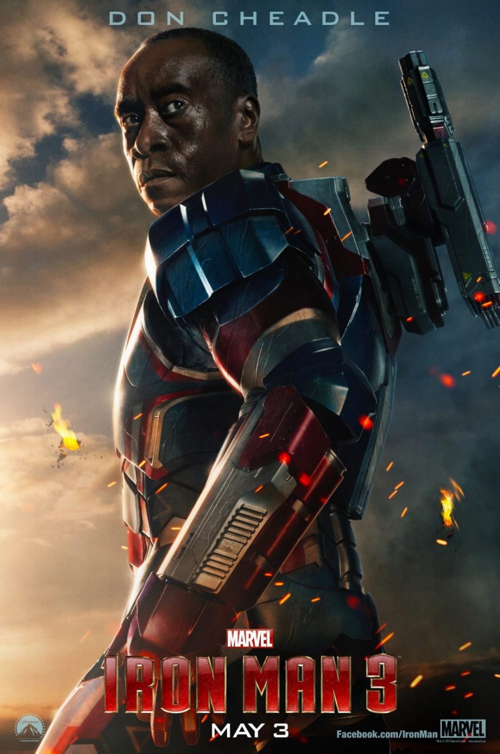 Tạo hình của War Machine trong phim Iron Man 3