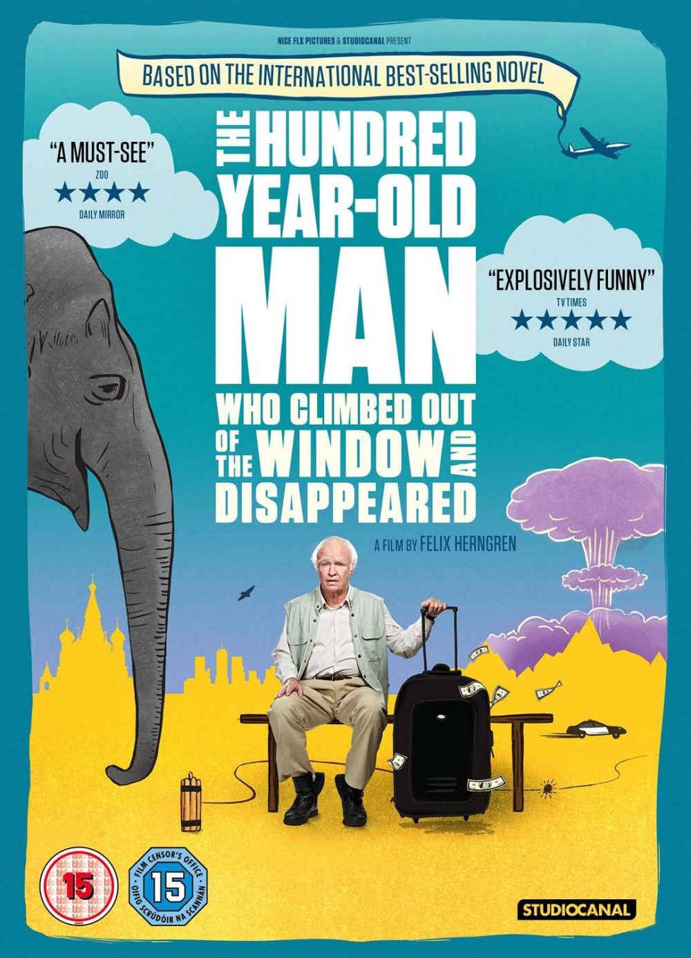 Poster phim được chuyển thể từ tiểu thuyết Ông trăm tuổi trèo qua cửa sổ và biến mất