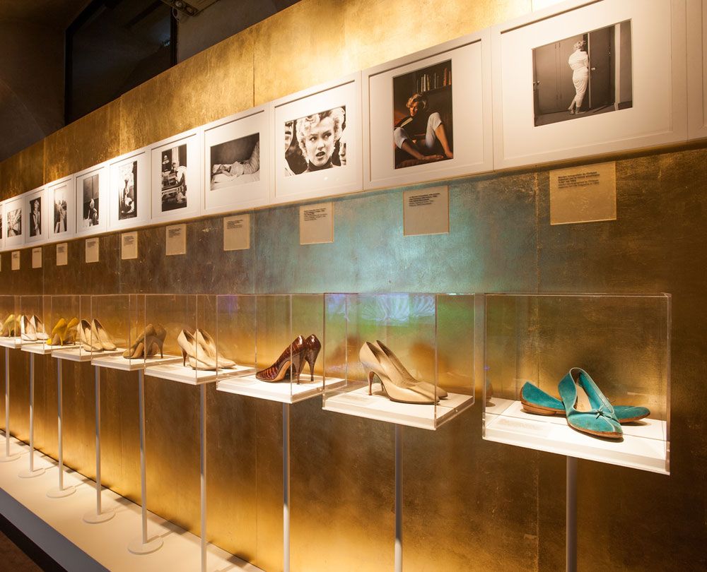 Một góc bộ sưu tập giày ở bảo tàng Savaltore Ferragamo