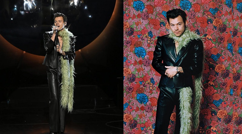 Harry xuất hiện cùng phong cách thời trang khác lạ tại lễ trao giải Grammy