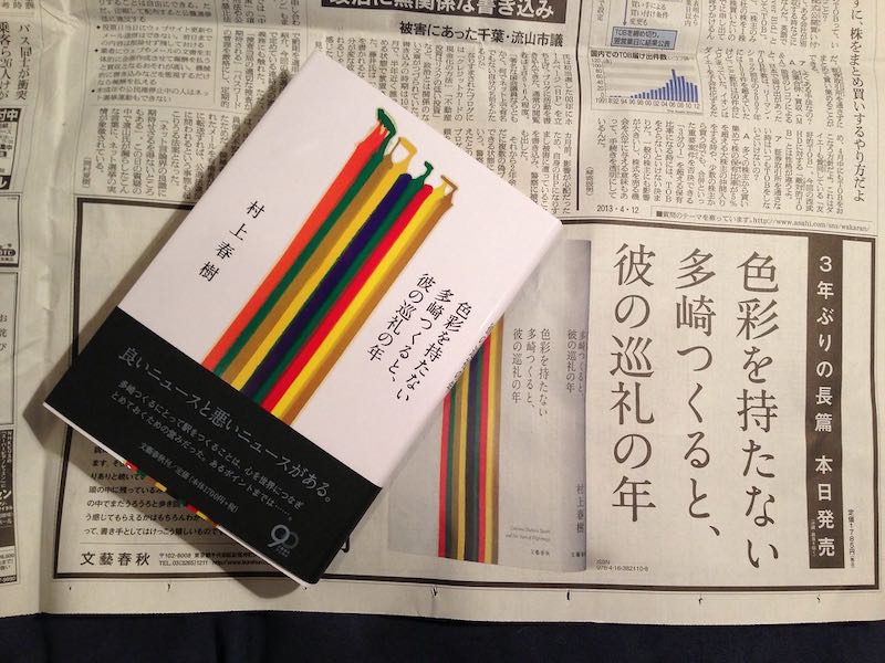 Phiên bản tiếng nhật quyển sách Tazaki Tsukuru không màu và những năm tháng hành hương 