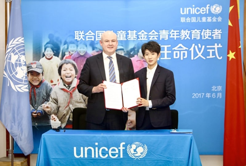 Vương Nguyêntrở thành Sứ giả giáo dục thanh niên của UNICEF