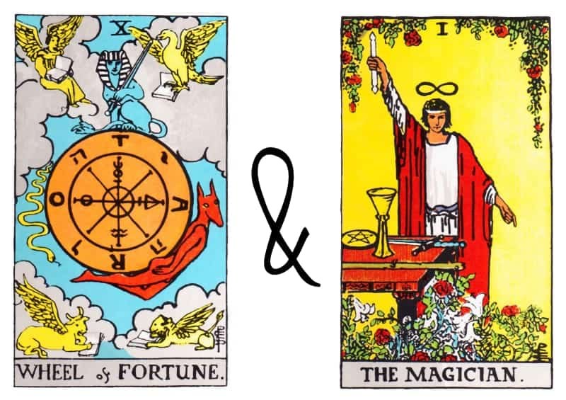 Wheel of Fortune và The Magician khi kết hợp sẽ thôi thúc bạn tiến lên bằng chính khả năng của mình