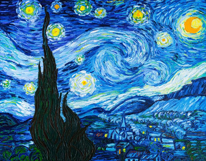 Cà phê vỉa hè trong đêm, Đêm đầy sao trên sông Rhone và Đêm đầy sao là bộ ba danh tác của Vincent van Gogh. 