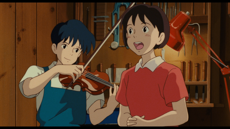 Cảnh phim Seiji chơi đàn vĩ cầm cho Shizuku hát trong Lời thì thầm của trái tim