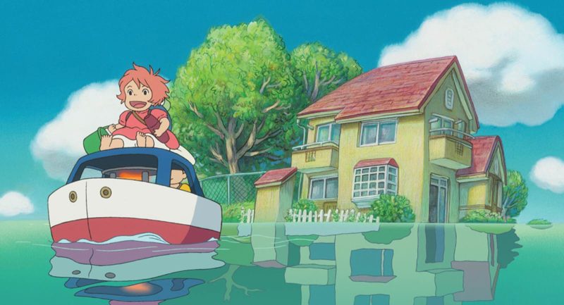 Ponyo và Sosuke xuất phát đi tìm cô Lisa trong Cô bé người cá Ponyo
