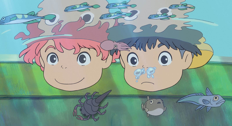 Ponyo và Sosuke trong Cô bé người cá Ponyo