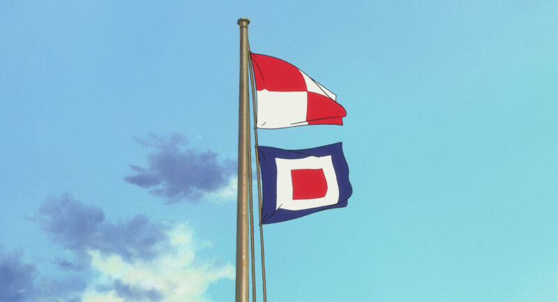 Những lá cờ mà Umi ngày nào cũng kéo với lời cầu chúc an lành các đến ngư dân