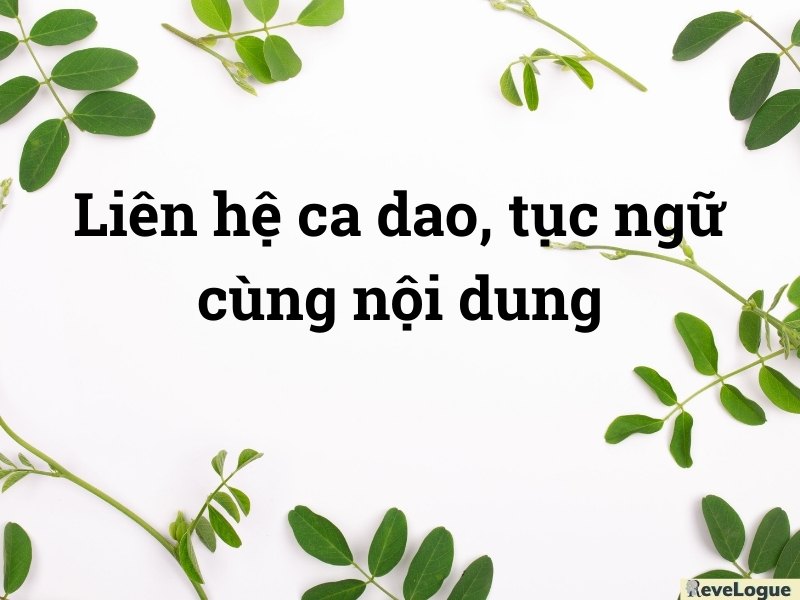 Liên hệ ca dao, tục ngữ cùng nội dung
