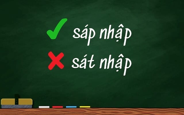 Sáp nhập là từ đúng chính tả, được ghi nhận trong từ điển tiếng Việt