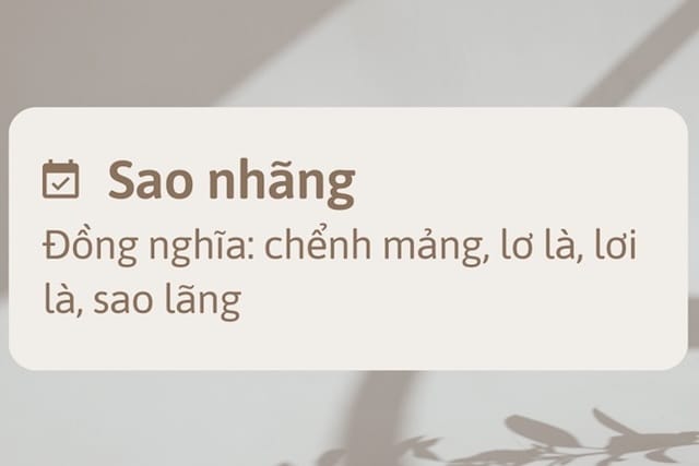 Ý nghĩa của từ sao nhãng