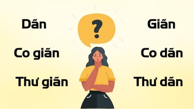 Một số cụm từ thường đi kèm với dãn và giãn