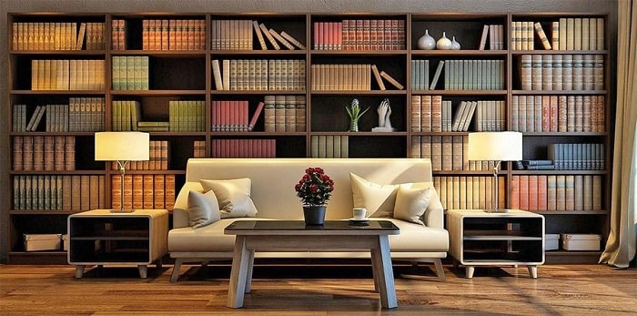 Ý tưởng thiết kế phòng sách kết hợp với phòng khách Ý tưởng thiết kế phòng sách kết hợp với phòng khách