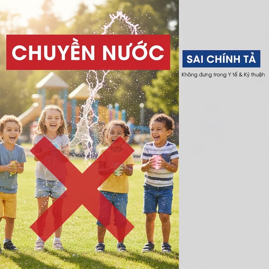 Chuyền nước là từ dùng sai