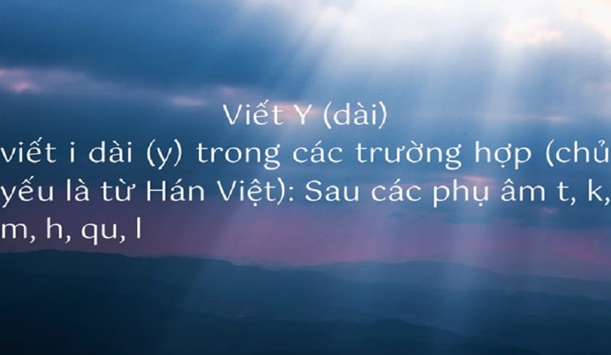 Phân biệt quy tắc chính tả i và y