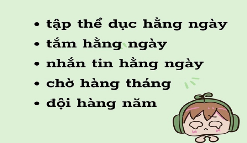 So sánh cấu trúc ngữ nghĩa của hàng tháng và hằng tháng