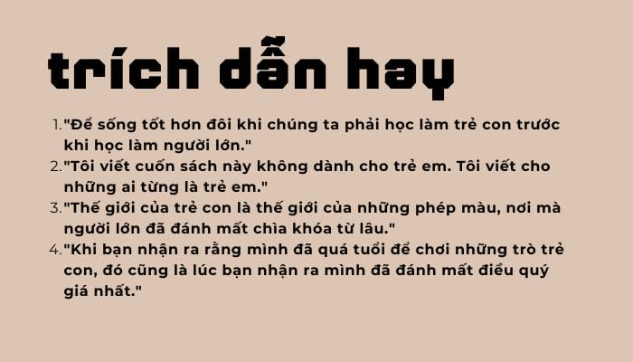 Những trích dẫn hay trong sách cho tôi xin một vé đi tuổi thơ