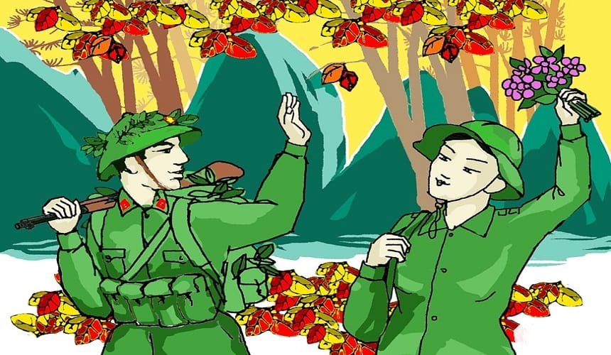Lập dàn ý phân tích bài Lá đỏ