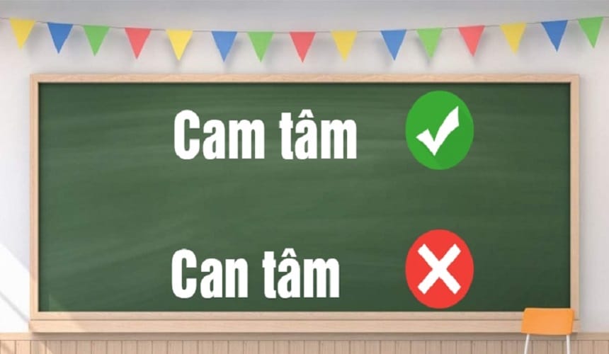 Can tâm hay cam tâm đúng chính tả