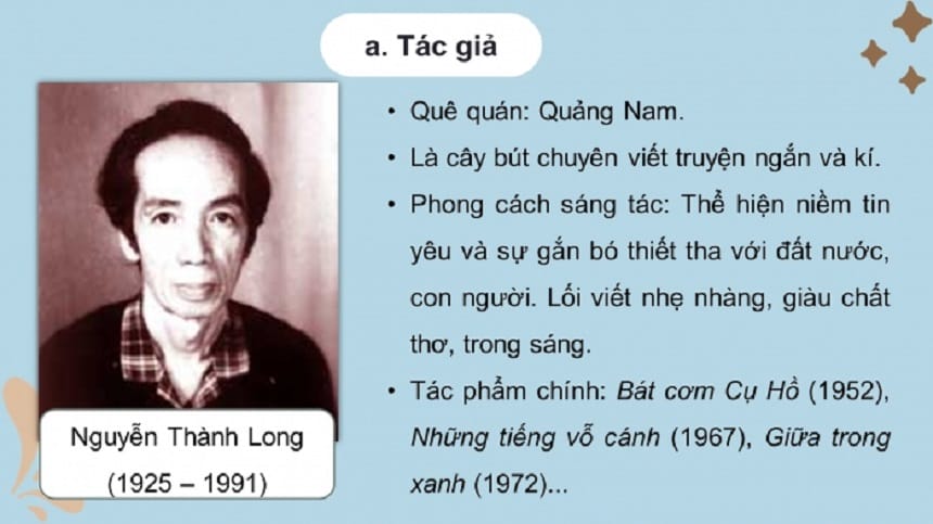 Đôi nét về tác giả Nguyễn Thành Long