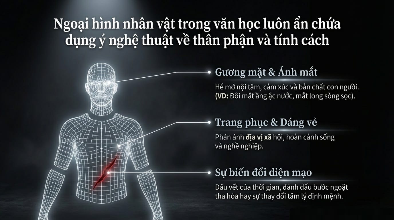Ngoại hình nhân vật trong văn học luôn ẩn chứa dụng ý nghệ thuật về thân phận và tính cách