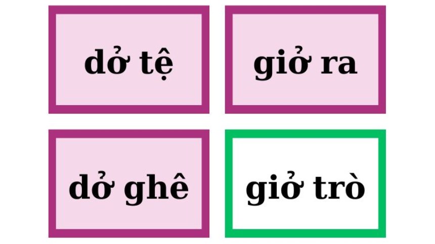 Từ dở mang nhiều nghĩa, được sử dụng như một tính từ ở trong câu