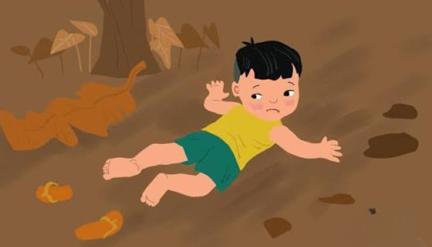 Ví dụ sử dụng từ ngã sõng soài trong thực tế