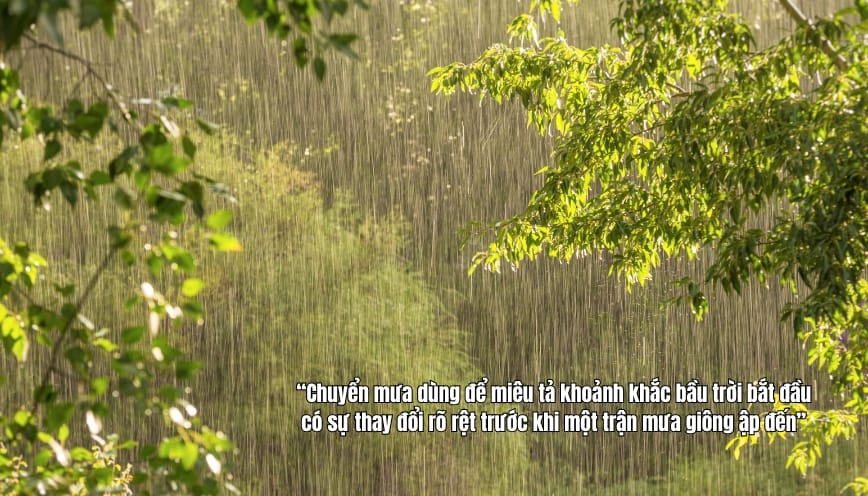 Ý nghĩa của từ chuyển mưa theo từ điển tiếng Việt