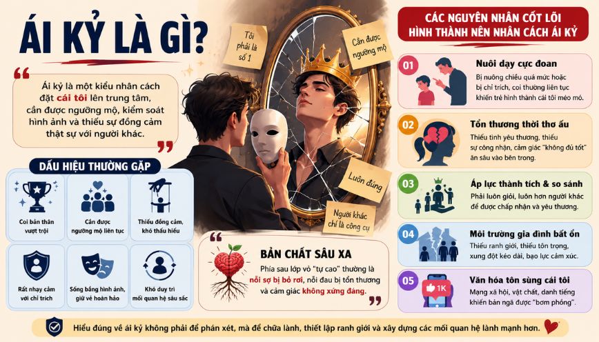 Các nguyên nhân cốt lõi hình thành nên nhân cách ái kỷ
