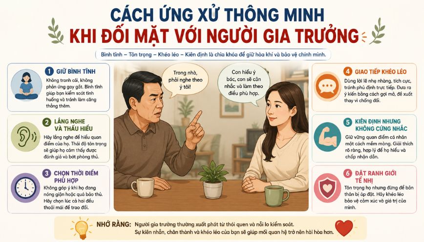 Cách ứng xử thông minh khi đối mặt với người gia trưởng