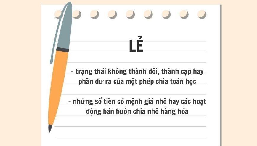 Phân tích nghĩa của từ “lẻ”