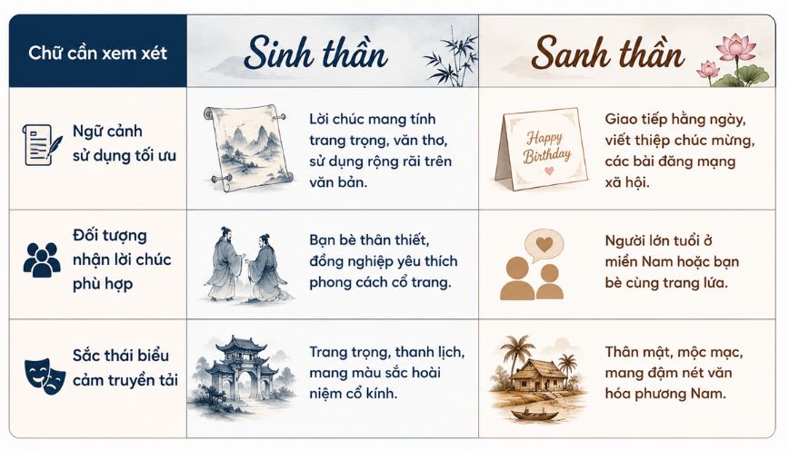 Bảng so sánh chi tiết ngữ cảnh áp dụng của hai cụm từ