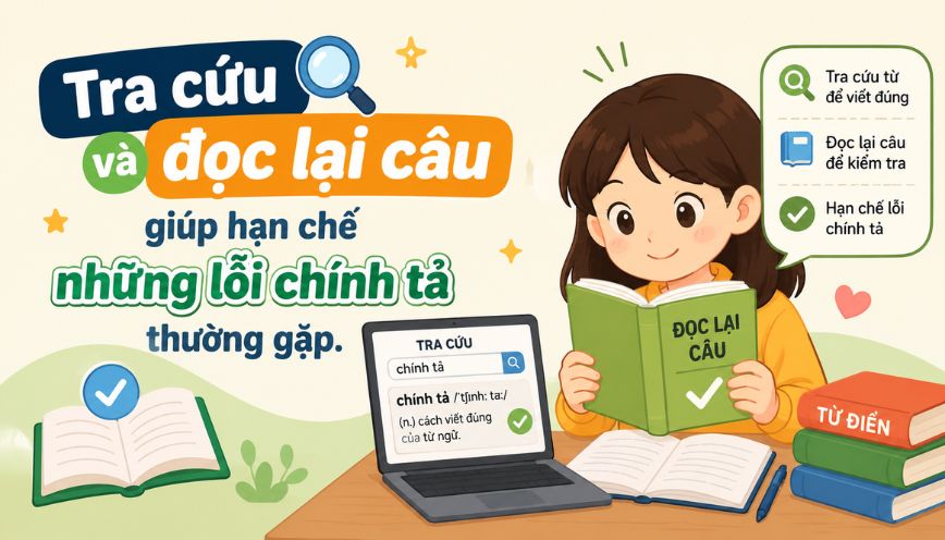 Tra cứu và đọc lại câu giúp hạn chế những lỗi chính tả thường gặp