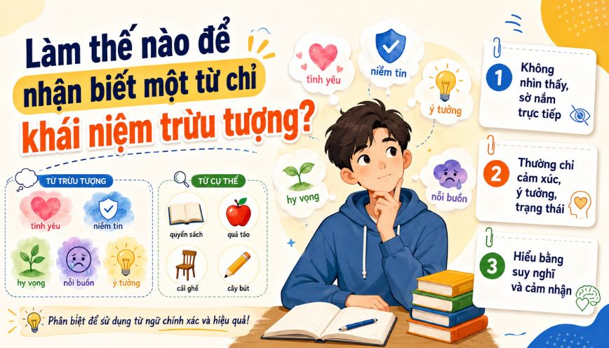 Làm thế nào để nhận biết một từ chỉ khái niệm trừu tượng?
