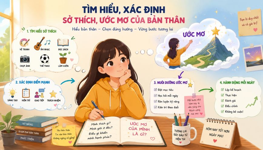 Tìm hiểu, xác định sở thích, ước mơ của bản thân