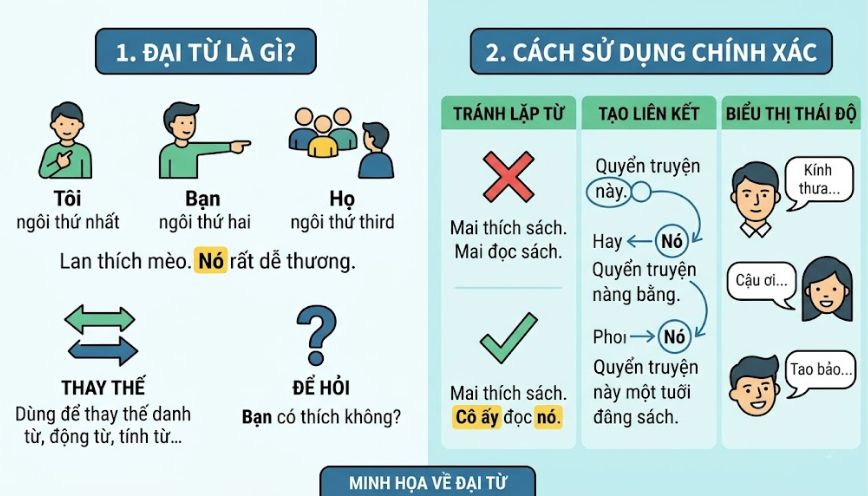 Đại từ là gì? Cách sử dụng đại từ chính xác trong câu