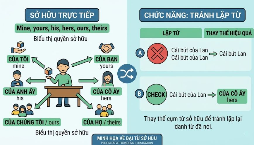 Đại từ sở hữu đại diện cho quyền sở hữu