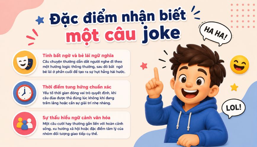 Đặc điểm nhận biết một câu joke