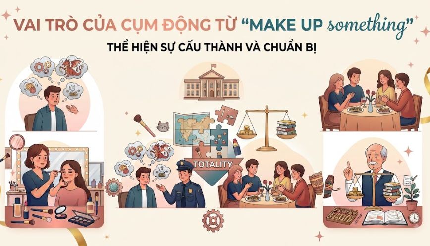 Make up something thể hiện sự cấu thành nên một thổng thể