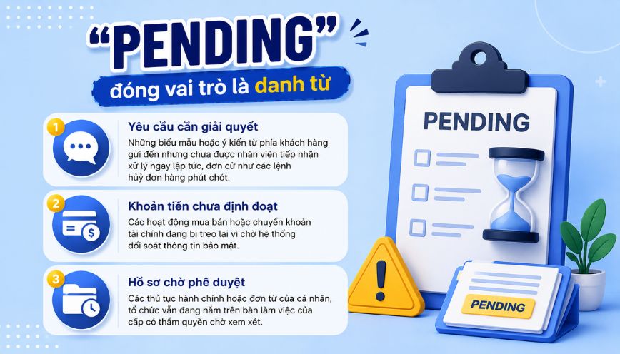 “Pending” đóng vai trò là danh từ