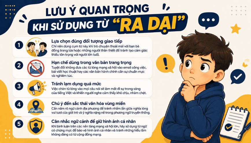 Lưu ý quan trọng khi sử dụng từ “ra dại”