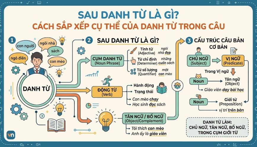 Sau danh từ là gì? Cách sắp xếp cụ thể của danh từ trong câu