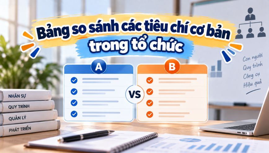 Bảng so sánh các tiêu chí cơ bản trong tổ chức
