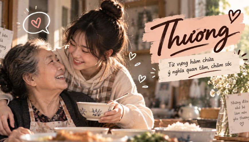 Từ vựng hàm chứa ý nghĩa quan tâm, chăm sóc