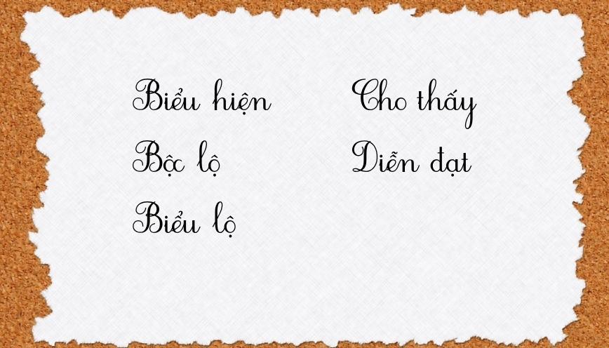 Từ đồng nghĩa với thể hiện